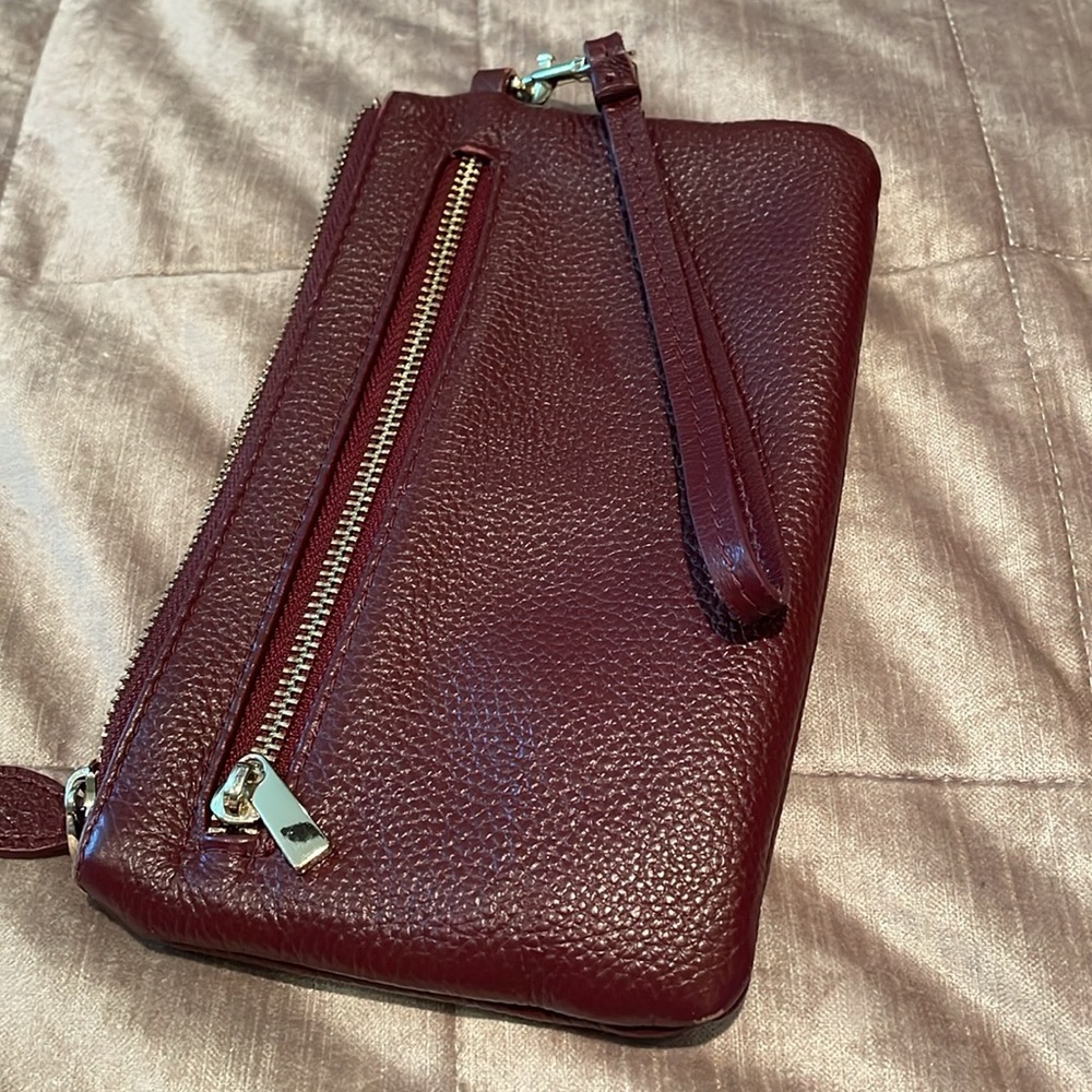 Befen Brown Italian Leather Wristlet Pouch - Picture 8 of 10
